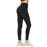 DDOBB Leggings Damen High Waist Leggins Blickdicht Schwarz Sportleggins Lang Bauchweg Hose Elastisch Yogahose Gym Outdoor Alltag(A-Schwarz, (DE34-40)=S-M)