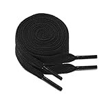 GOODSALEOK 2 Paar Flach Sneaker Schnürsenkel 8 mm Breite Premium Ersatz Schuhbänder für Turnschuhe Boardschuhe Freizeitschuhe Universalmodell Schwarz 100CM