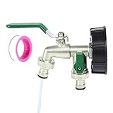 2-Wege-Schlauchverteiler – Gartenschlauch-Splitter | 2-Wege-Verteiler mit 2 Ausgängen Ein/Aus-Ventile | Anschluss Gartenschlauch | Bewässerungsteile aus Metall, rostfrei für Camping