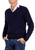 V-Ausschnitt für Herren, Kaschmir-Mischung, hergestellt in Italien, Pullover, Langarm, Merinowolle, Pullover, Beige, Blau, Grau, Geschenk, Winterkleidung, blau, Large