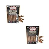 Fresco Ochsenziemerkaustangen 25 cm | Doppelpack | 2 x 10 Stück | Ergänzungsfuttermittel für Hunde | Natürlicher Snack aus frischer Rinderkopfhaut und Ochsenziemer | Wiederverschließbar