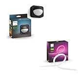 Philips Hue Lightstrip 2m + Außensensor Hue Lichtsystem mit 16 Mio. Farben, smarte Lichtsteuerung über Sprache oder App