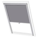 Verdunkelungsrollo Grau MK06, CIADAZ Roladenklemmen, Fenster Sichtschutz, Verdunklungsstoff, Darkening Blind, Thermo Rollo