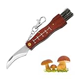 Pilzmesser,Pilzmesser mit Bürste und Lineal,Schwammerlmesser mit Pinsel,Edelstahl Trüffel Taschenmesser,Klappmesser,Kleines Taschenmesser,Edelstahl Pilzsammler Messer,Mushroom Knife,für Pilzesammeln