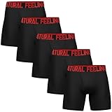 ASTEORRA Boxershorts Herren Sport Unterhosen Männer Sportunterwäsche Herren Boxershorts Schnelltrocknende Atmungsaktiv 5er Pack Schwarz L