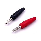 Comforty 4 Stück Bananenstecker 4mm 2 Schwarz 2 Rot, Banana Plug Adapter für Multimeter Lautsprecherkabel Kabel