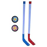 Eishockeyschläger-Set – Jugend-Street-Hockey-Set | ABS Kinder-Street-Hockey-Schläger und Ball-Set | Hockey-Trainingsausrüstung, Hockey-Starter-Set mit 2 Pucks, Junior-Hockeyschläger für Jugendliche, K