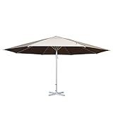 Sonnenschirm Meran II, Gastronomie Marktschirm, Ø 5m Polyester/Alu Mast weiß 28kg ohne Ständer - creme-beige