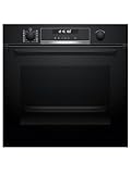 Bosch HBG578BB3, Serie 6, Einbau-Backofen, 60 x 60 cm, Pyrolyse-Selbstreinigung, Air Fry Funktion, 3D-Heißluftfunktion, Soft Close, Hydrolytische Reinigungshilfe, Automatikprogramme, Versenkknebel