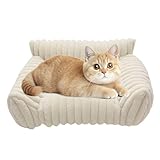 Demsyeq Katzenbett Couch | Gemütliche Haustiercouch – waschbares Katzen- und Hundesofa für Wohnzimmer, Schlafzimmer, Innenbereich, Terrasse, Reisen, Wohnung, Auto