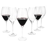 MamboCat 6er Set Doyenne Rotwein-Gläser I 280ml, Höhe 25cm I für 6 Personen I klares großes Weinglas mit Fuß I transparente Gläser für Zuhause, Feiern, Hochzeiten, Partys & Co