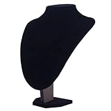 MINGZE Schmuckständer, schwarzer Samt, Halskettenanhänger, Kette, Büstenhalter, Maße: 22 cm Höhe, 15 cm Breite, 12 cm Tiefe