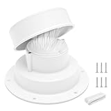KTCINA Aluminium Pilzkopf-Lüftungskappe für Wohnmobil-Dach, 13cm Ø, wasserdichte RV-Auspuffabdeckung, universal passend 1-2⅜“ Rohr, inkl. 6 Schrauben & Dichtband – schützt vor Geruch & Laub