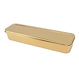 Besteckkasten aus Edelstahl, Küchenaufbewahrungsbox mit Deckel und Abtropffläche (GOLD)