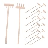 JOINPAYA 24 Teiliger Hand Gartenrechen Holzrechen Mini Sandspielzeug Sandmalrechen Zen Sandgartenrechen Meditationsrechen Mini Zen Rechen Tisch Sandwerkzeuge