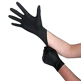 Einweghandschuhe Schwarz Latex, Einmalhandschuhe M, 100 Stück, puderfrei, Handschuhe Einweg, Latexhandschuhe Schwarz, in Größe S, M, L & XL verfügbar