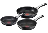 Tefal G25991 Unlimited On Pfannenset 3-teilig | mit kratzfester Titanium Antihaft-Beschichtung | Thermo-Signal | PFOA-frei | geeignet für Herdarten | Induktionsherde | 20 cm, 24 cm, 28 cm