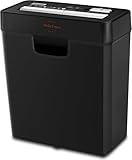 Schredder, 6 Blatt Kreuzschnitt (P-2) Aktenvernichter, VidaTeco Partikelschnitt Papierschredder für Papier/Kreditkarten, Reisswolf mit Tragbares Griffdesign & 10L Behälter (Streifenschnitt, 6 Blatt)