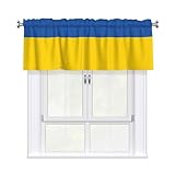 YYHWHJDE Kurze Vorhänge mit Volantstange, 137,2 x 45,7 cm, Motiv: Ukraine-Flagge für Küche, Bad, Schlafzimmer, Studio, passend für die meisten Standard- oder dekorativen Gardinenstangen