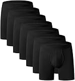 YOULEHE Boxershorts Herren Multipack Männer Unterwäsche Bambusfaser Unterhosen Men Retroshorts Boxer (7er Pack-Schwarz-Lange Beine, XL)