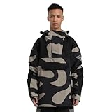 GSOU SNOW Herren Skijacke Snowboard Schneemantel Warm Winter Wasserdicht Berg Kapuze, Camouflage-Streifen, X-Large