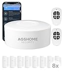 AGSHOME Alarmanlage 11-teiliges, Smart Home Alarmanlage Haus mit APP, WLAN Alarmanlage Set mit Sirene, Fenster Tür Sensoren und Fernbedienungen, Funktioniert mit Alexa