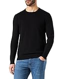 Herren Jack & Jones Dünner Langarm Strickpullover | Rundhals Basic Sweater | Shirt Jumper JJEEMIL, Farben:Schwarz, Größe Pullover:XL