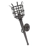 Wandfackel Wandleuchte Wandlampe Metall E27 Fackelleuchte 230V Rostoptik 53 cm