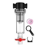 AlluraPet Aquarium Innenfilter Sediment Drainage Collector Transparent 3.50 x 3.50 x 10.63 Zoll mit Schraubenschlüssel für große Becken und Schildkrötenbecken- 80 Maschen