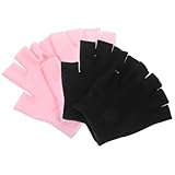 DECHOUS 2 Paare Feuchtigkeitsspendende Gel halbfingerhandschuhe Pflegende Spa handschuhe für Trockene Hände Weiche Hautfreundlich Bequem für Nacht Pflege