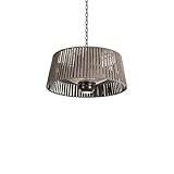 CREATE/HANGING HEATER/Halogen-Infrarot Heizstrahler Grau mit LED-Beleuchtung und Fernbedienung für Terrassen, Garten und Außenbereiche / 1800W Deckenheizstrahler, 3 Heizstufen 800-1000-1800W, IP24