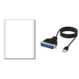 SIGEL 12249 Endlospapier 12 Zoll x 240 mm (A4 hoch), 60 g, 2000 Blatt LP, 1fach & Sabrent USB-zu-Parallel IEEE 1284-Drucker-Kabel-Adapter (CB-CN36)