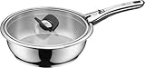 WMF Click&Serve Sauteuse Induktion 24 cm, ohne Edelstahlgriff, Cromargan Edelstahl, backofenfest