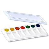 JODEVI Mischpalette aus Keramik, quadratische Porzellanpalette mit 14 Vertiefungen für Öl-, Aquarell- und Acrylmalerei, mit Kunststoffdeckel