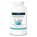 Sango Meereskoralle von EXVital, 180 vegane Kapseln. 3300 mg pro Tag. Natürliche Quelle für Kalzium und Magnesium. Im Verhältnis von 2:1. Hochdosiert und Made in Germany, ApoTest:'Sehr Gut'