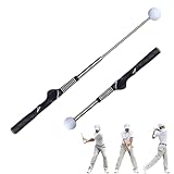 SUBORAWOS Einziehbarer Golf schwungtrainer, tragbares teleskopisches Golfgriff- und Schwung trainingsgerät, Kraft- und Tempotraining, Golfzubehör für Aufwärmübungen und Chippen (Schwarz)