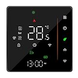 Irishom WiFi Thermostat,Steuerung der Kesselheizung und Wasser Fußbodenheizung,Wöchentlich Programmierbar Temperaturregler mit App-Steuerung Kompatibel mit TUYA/Alexa/Google Home(schwarz)
