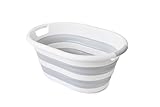 Seamarkt 25 L Faltbarer Wäschekorb, Collabsible Laundry Basket, BPA-FREI, Langlebig, Tragbar, Grau