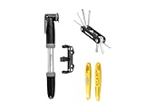 Topeak Essentials Fahrrad-Zubehör-Set – Mini-Doppelpumpe (120 PSI), 11 Funktionen X-Tool+, Shuttle Lever 1.1 Reifenheber – Kompaktes Fahrrad-Reparaturset für Straßen-, MTB- und Pendlerradfahrer