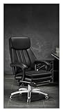 Gaming-Stuhl, drehbarer Chefsessel, Leder, olivgrün, bequem, ergonomischer Bürostuhl, Kawaii, luxuriös, Chaiseloniere, Büromöbel, Rindsleder, Schwarz