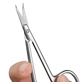 BEZOX Präzisions-Nagelhautschere mit gebogener Spitze – Scharfe Schere für abgestorbene Nagelhaut und Hangnägel im russischen Stil, professioneller Nagelhautschneider mit scharfer, dünner Klinge