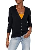 Amazon Essentials Damen Leichte Strickjacke, V-Ausschnitt (Erhältlich In Übergröße), Schwarz, L