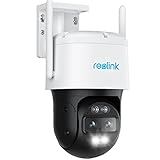 Reolink 4K 8MP PTZ Überwachungskamera Aussen mit Dual-Objektiv, 2,4/5GHz WLAN, Auto-Tracking, Smarte Personen-/Fahrzeug-/Haustiererkennung, 6X Hybrid-Zoom, Farbnachtsicht, 2-Wege-Audio, Trackmix WiFi