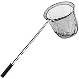Kescher Angeln, 210cm Teleskop Kescher Angelrute mit Langem Griff, Faltbare Fischernetz Kescher Teich, Karpfen Forellenangeln Kescher für Teiche ﻿
