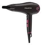 Rowenta CV5713 Motion Dry Haartrockner | 2200 Watt | schnelles Trocknen | 6 Einstellungen | Stylingdüse | Kaltluftstufe | leicht | abnehmbares Gitter | langes Kabel | Schwarz/Pink