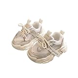 Jungen und Mädchen Neue Sport Freizeit Mesh Bequeme Weiche Sohle Rutschfester Stoff Atmungsaktive Laufschuhe Baby Slip-on Schuhe, X 224 Beige, 44 EU