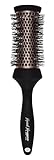 Denman Medium Thermo Ceramic Hourglass Hot Curl Brush, Hair Curling Brush for Blow-Drying, Straightening, Defined Curls, Volume & Root-Lift - Rose Gold & Black