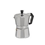 cilio Espressokocher Classico für 3 Tassen | Höhe: 16 cm | Ø: 8,5 cm | Aluminium-Gehäuse | Silber | Espresso Kocher mit Planboden | für Reisen oder Camping | Camping Kaffeekocher