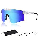 AWAVM Fahrradbrille, Laufbrille, polarisierte Sport-Sonnenbrille, für Herren und Damen, Schutz, Outdoor, Fahrradbrille, Wandern, Laufen, Angeln, Skifahren, Surfen, Sonnenbrille, Verspiegelt