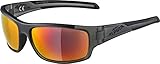 ALPINA TESTIDO - Verspiegelte und Bruchsichere Sport- & Fahrradbrille Mit 100% UV-Schutz Für Erwachsene, anthracite-black matt, One Size